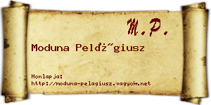 Moduna Pelágiusz névjegykártya